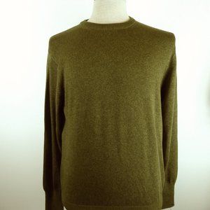 HENRY JACOBSON olive tweed sweater silk cotton M